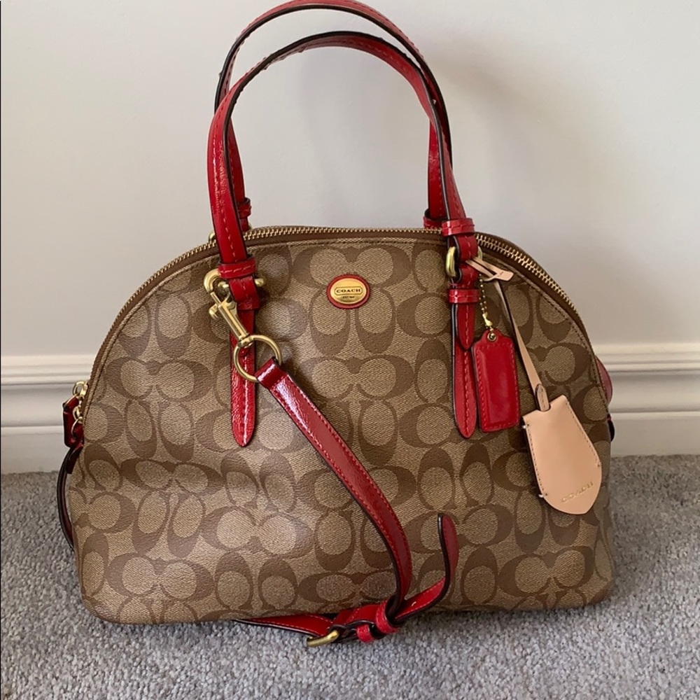 Pink monogram Coach bag
